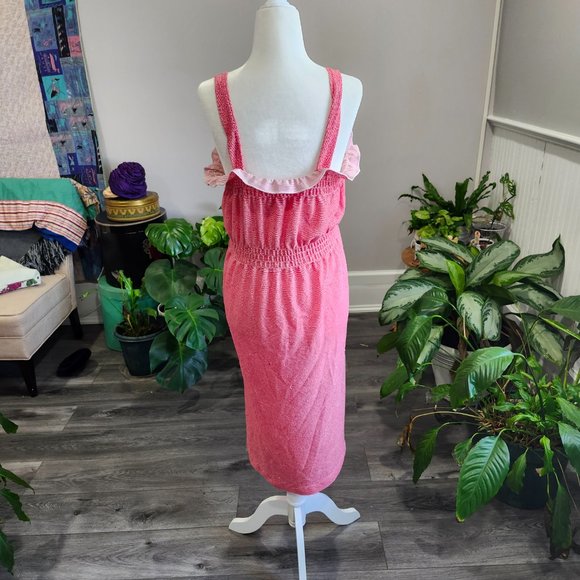 Vintage 1970's Red & White Sundress, Handmade AS IS - Picture 10 of 11